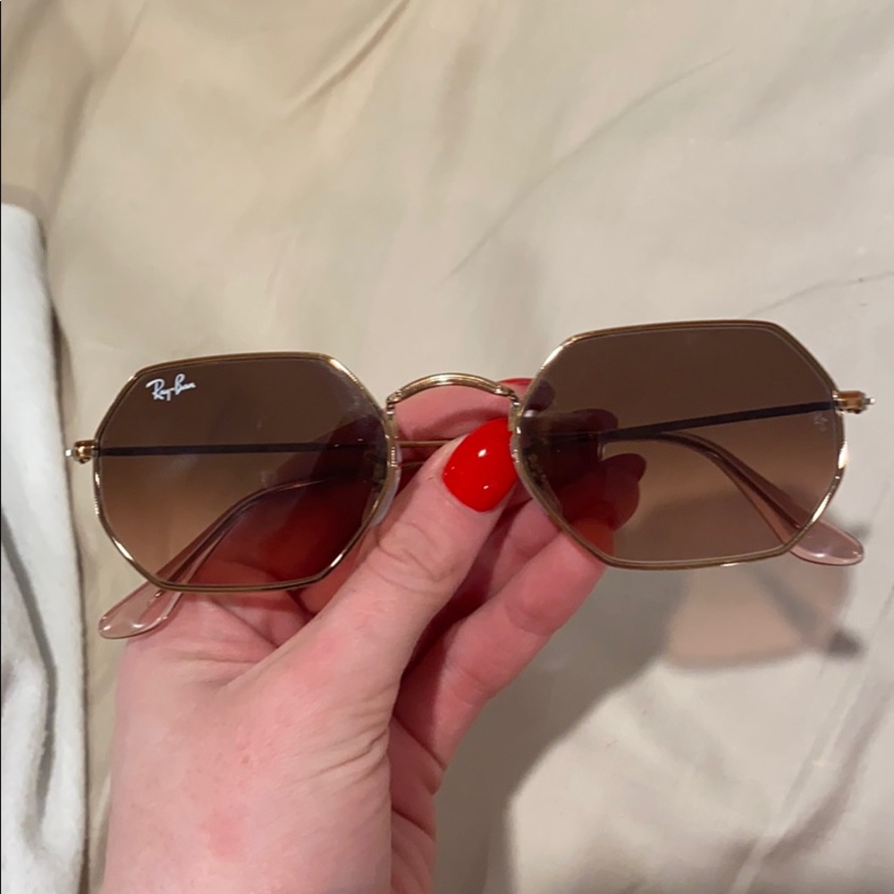 Ray ban rose gold hexagonal
